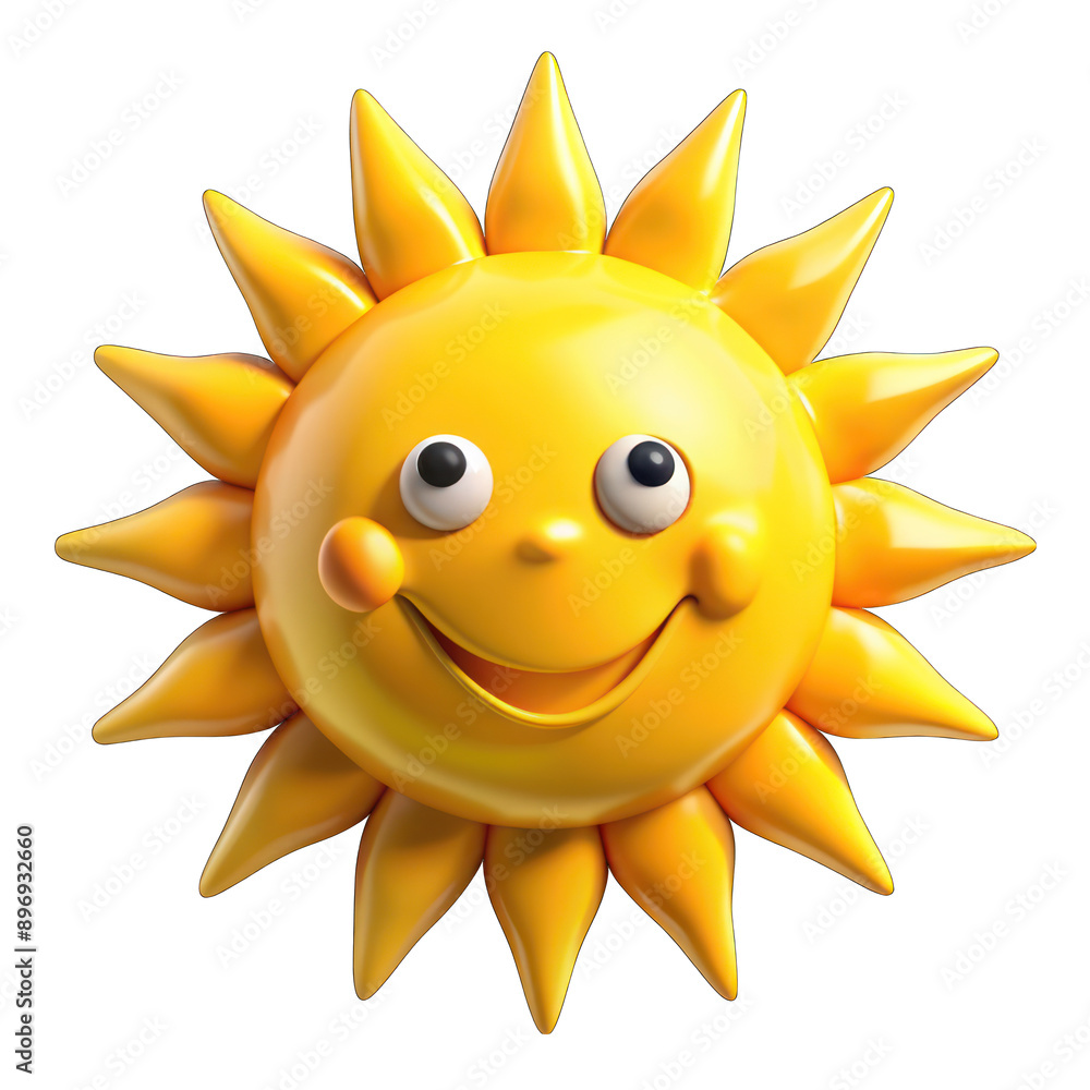 Smiling sun 3d isolated on transparent background Smiling sun 3d isolated on transparent background