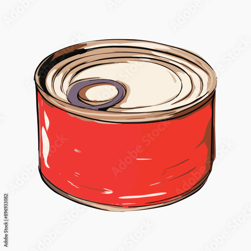 Colorful canned food illustration