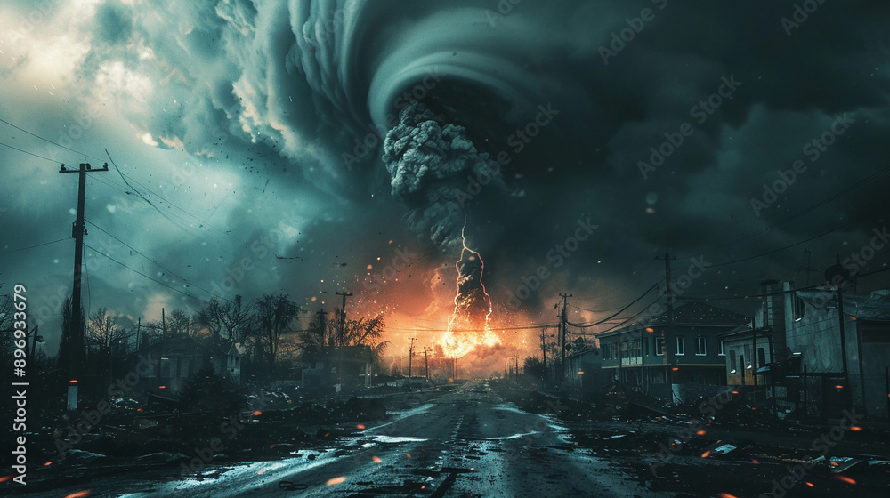 Obraz premium AI for disaster prediction and management