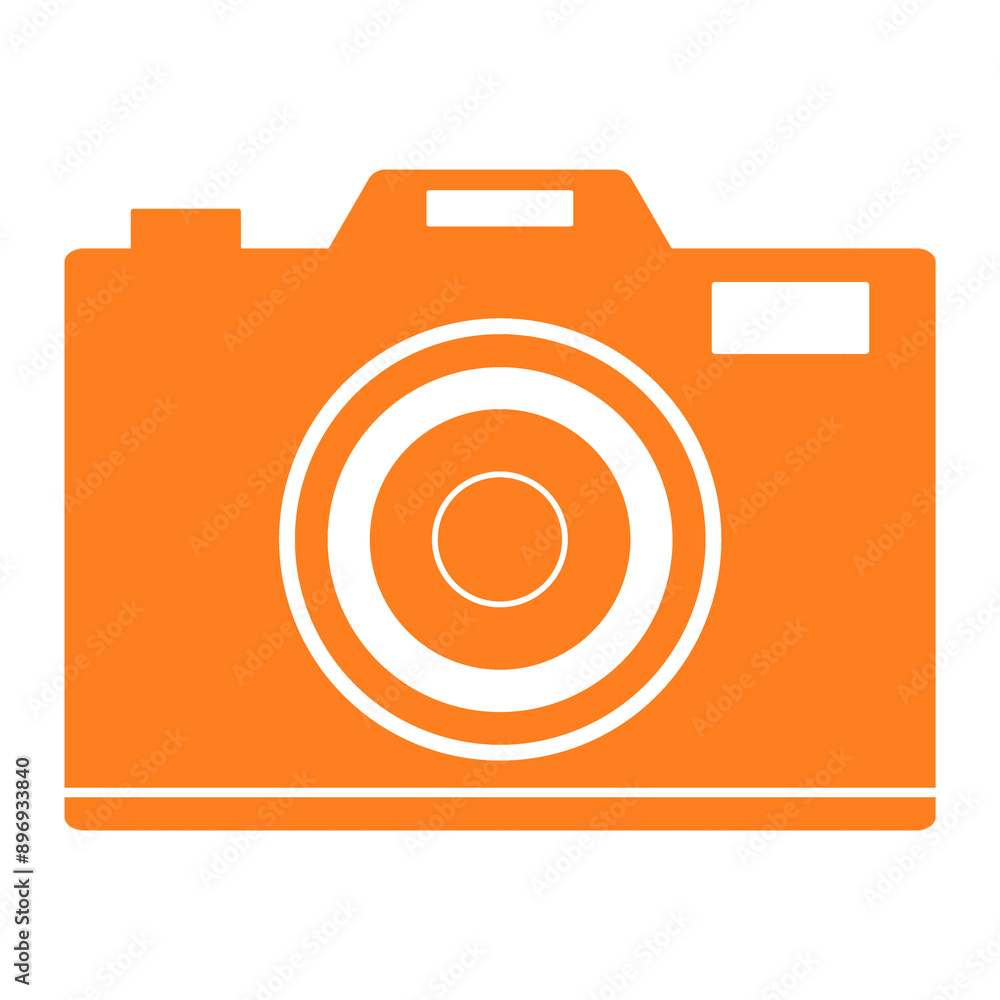 Orange Camera Icon, Isolated on White Orange Camera Icon, Isolated on White