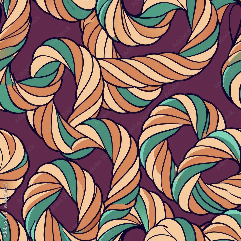 Seamless pattern of licorice twists and ropes, Generative AI Seamless pattern of licorice twists and ropes, Generative AI