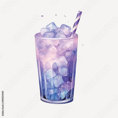 Refreshing pastel iced drink illustration