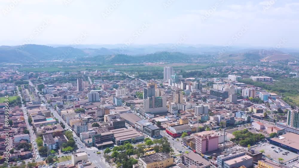 Sunny Aerial Drone Panorama of Aterrado Neighborhood in Volta Redonda, Rio de Janeiro, Brazil Sunny Aerial Drone Panorama of Aterrado Neighborhood in Volta Redonda, Rio de Janeiro, Brazil