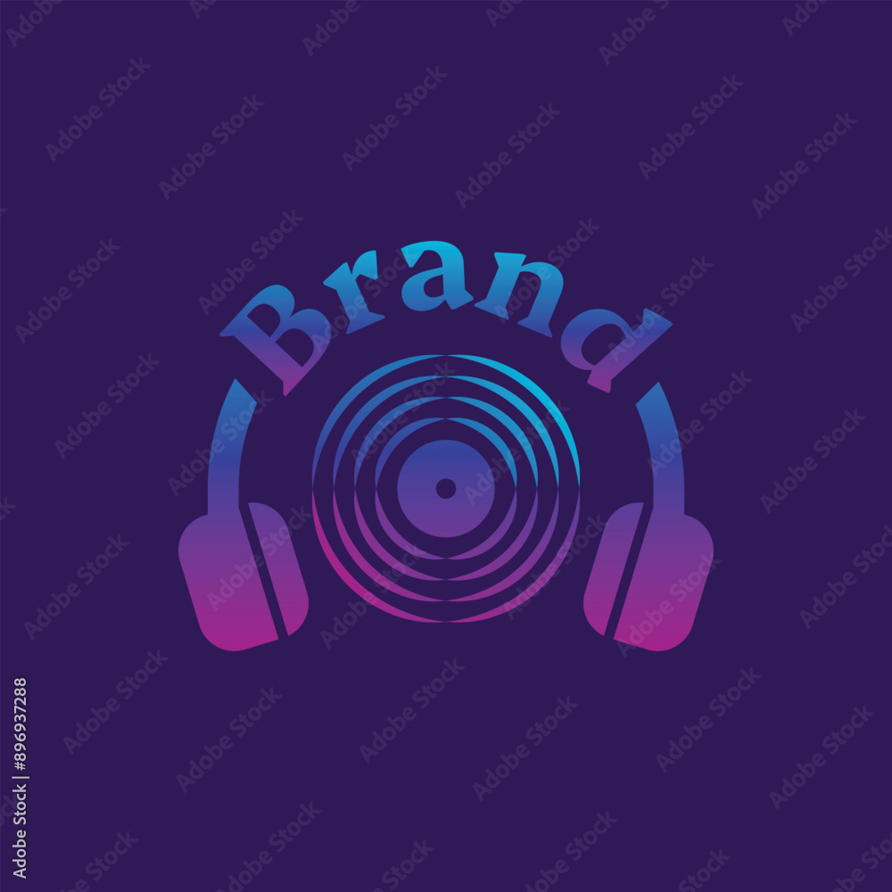 Headphone and vinyl record logo vector, simple and modern. Suitable for businesses related to entertainment, podcasts, DJs, etc. Headphone and vinyl record logo vector, simple and modern. Suitable for businesses related to entertainment, podcasts, DJs, etc.