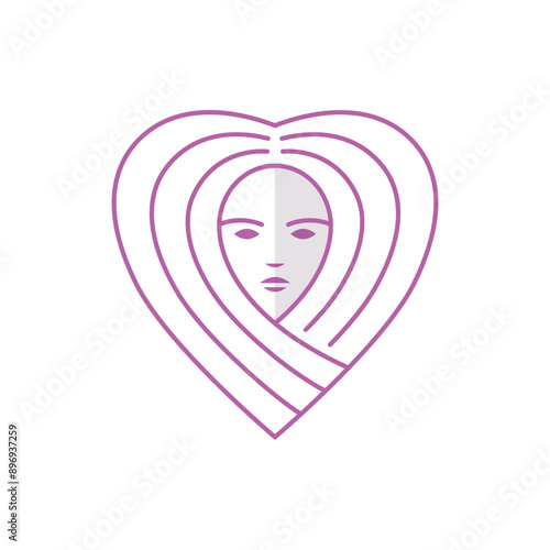 Woman's Heart Logo Vector, simple, minimalist and modern. Suitable for businesses related to beauty, fashion, salons, spas and many more.