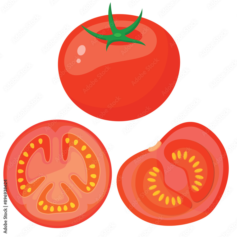 Vector image of tomato. Food concept. Element for your design. Ingredient for cooking. Vector image of tomato. Food concept. Element for your design. Ingredient for cooking.