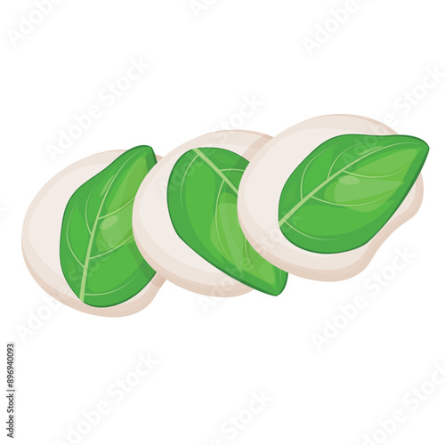 Vector image of mozzarella cheese. Food and fast food concept. Element for your design. Ingredient for cooking.