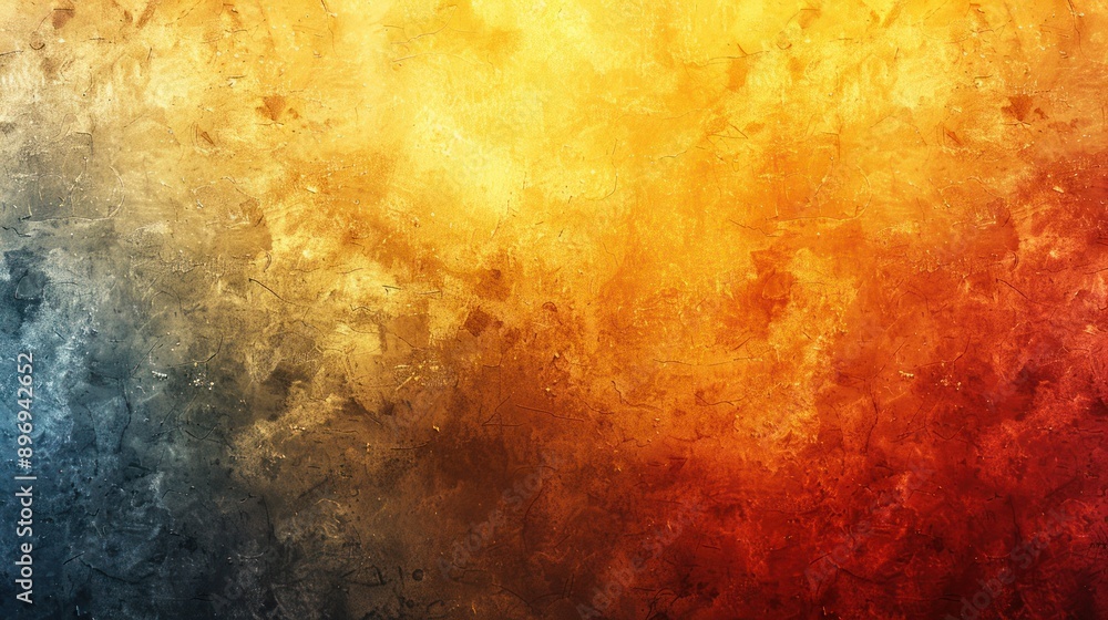 A vibrant abstract background with a gradient of colors transitioning from dark blue to warm orange and red featuring a textured surface that resembles aged A vibrant abstract background with a gradient of colors transitioning from dark blue to warm orange and red featuring a textured surface that resembles aged