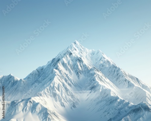 Wallpaper Mural A simple 3D rendering of a mountain range with snow-capped peaks, showcasing natural beauty and the need for environmental protection Torontodigital.ca