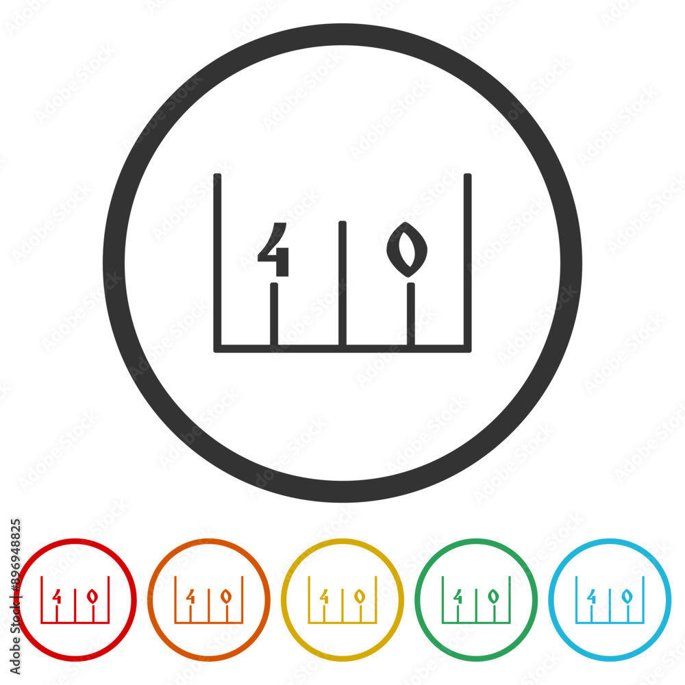 Yard Marking icon. Set icons in color circle buttons Yard Marking icon. Set icons in color circle buttons