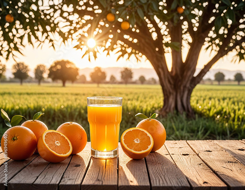 Orange juice on the table