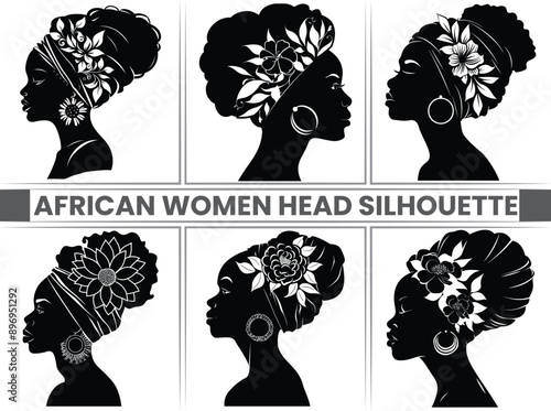 African American Women Flower decoration Head for Juneteenth Freedom Day