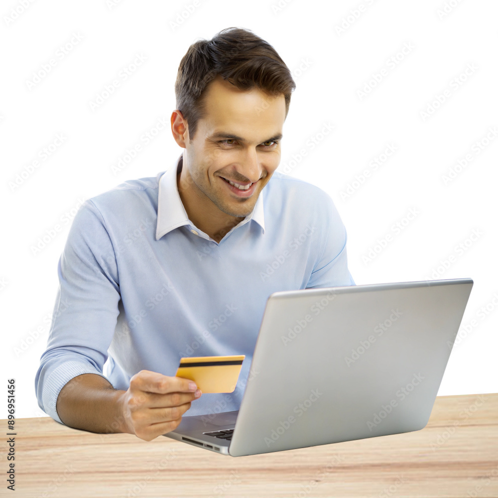 Man using a laptop, focusing on financial analysis and calculations Man using a laptop, focusing on financial analysis and calculations