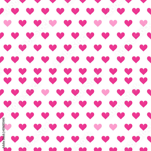 A seamless pattern featuring small pink hearts on a white background. Ideal for Valentine's Day designs, romantic themes, and cute backgrounds © alexandre