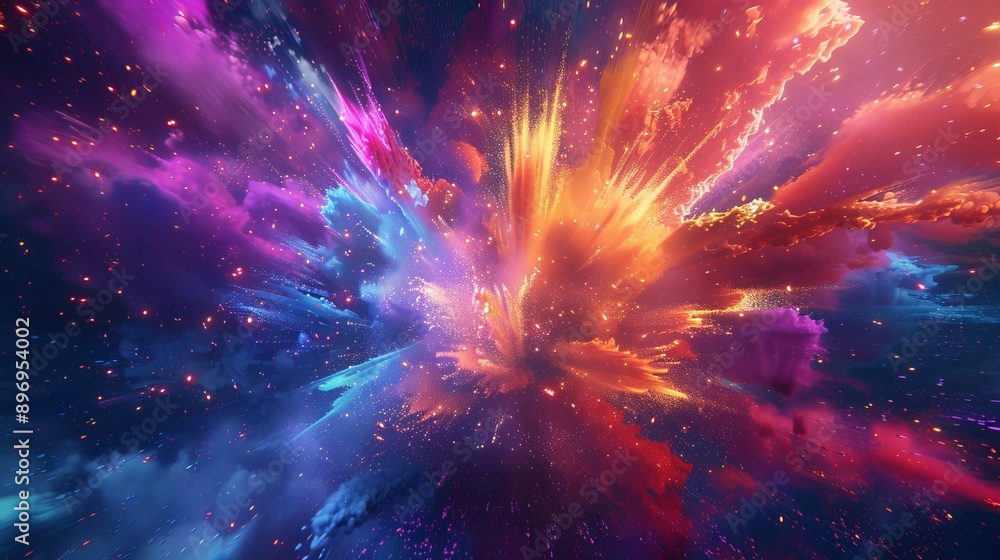 Colorful Explosion in Space Colorful Explosion in Space