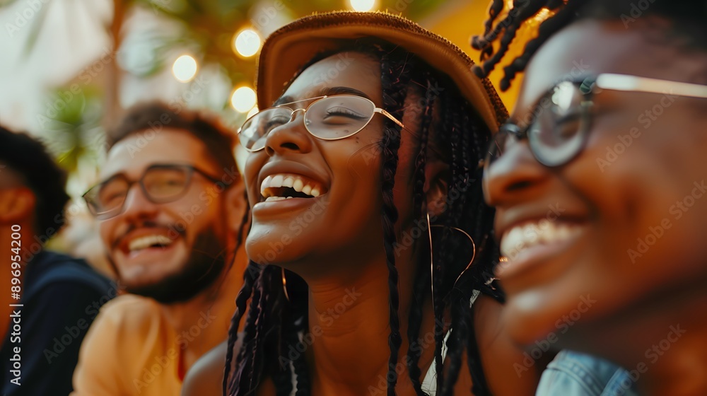 Diverse Group of Friends Laughing and Enjoying Time Together Diverse Group of Friends Laughing and Enjoying Time Together
