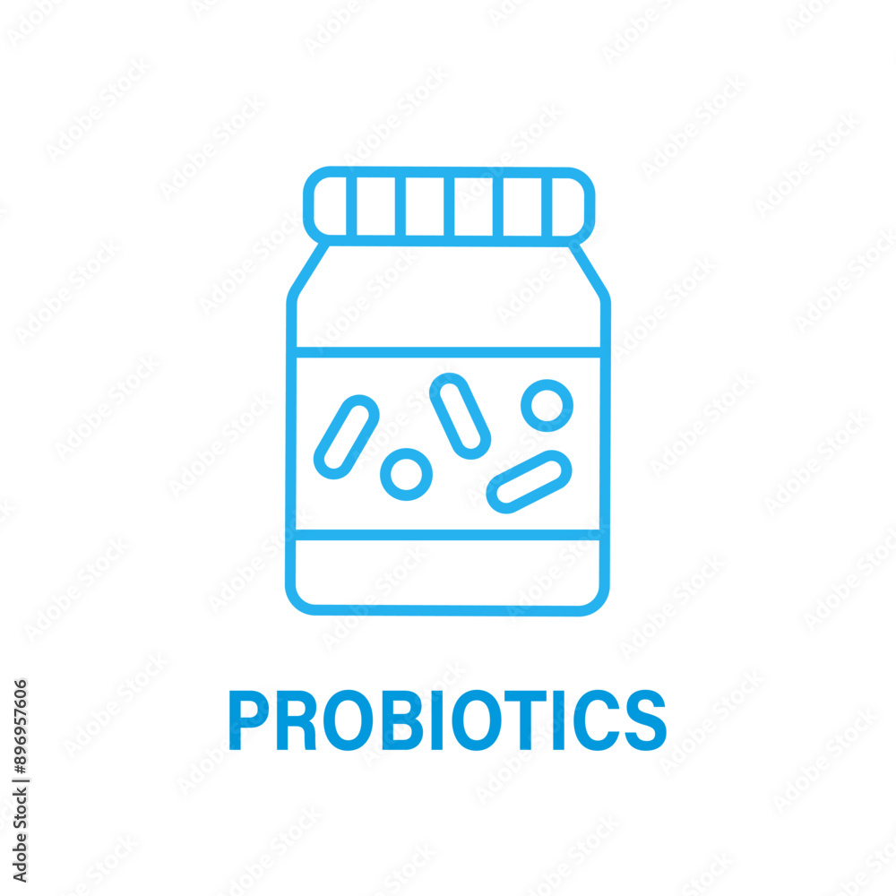 Probiotics bacteria logo badge design outline icon Probiotics bacteria logo badge design outline icon
