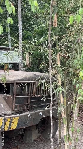 Cu Chi, Viet Nam Cu Chi tunnels were the Viet Cong's base of operations for the Tet Offensive in 1968. Famous tourist attraction in Vietnam photo