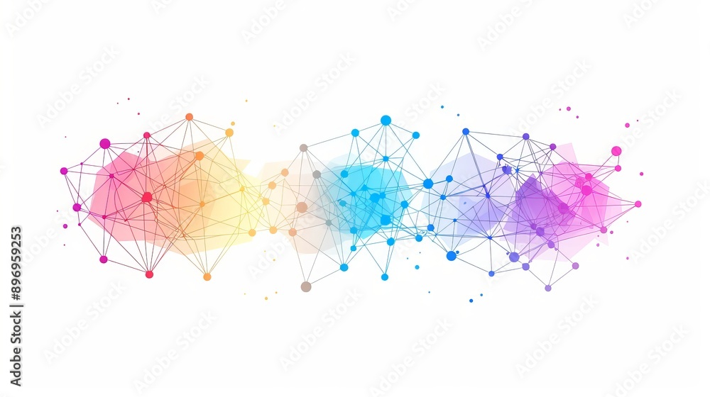 Obraz premium Colorful Connected Network Abstract Design