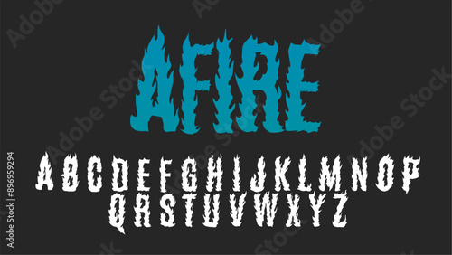 Display Fire font typeface, handwritten alphabet letters, font lettering design
