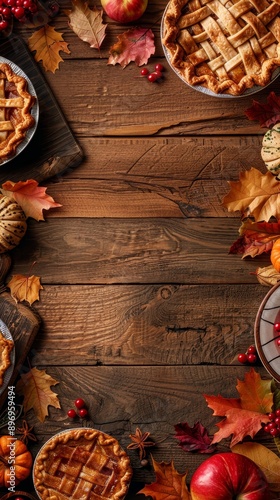 An editable advertisement template for a pie baking contest at a harvest festival autumn leaves