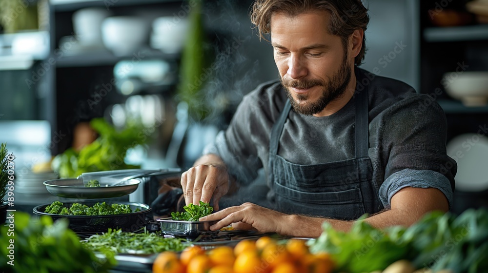 Fototapeta premium man in the kitchen