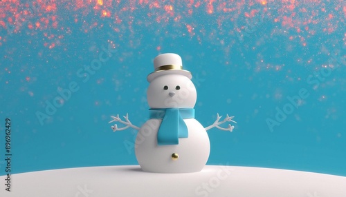 Snowman 3d animation and space for text