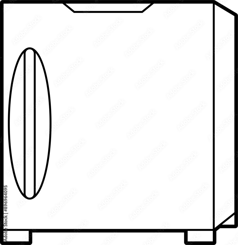 Fototapeta premium Refrigerator illustration outline vector