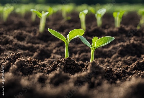 Emerging Seedling in Soil