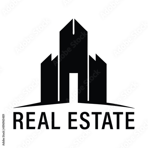 Real Estate Logo, house logo and building logo icon logo. Unique and Creative Logo design. AI Generated.