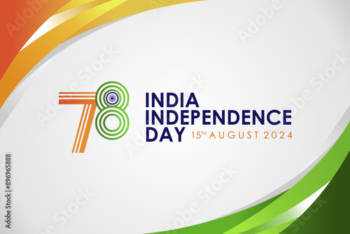 78th Anniversary of Republic India Independence Day  2024 Banner, Background, Greeting, Template. Design with 78 Logo and Orange, White, Green Gradient Background. 