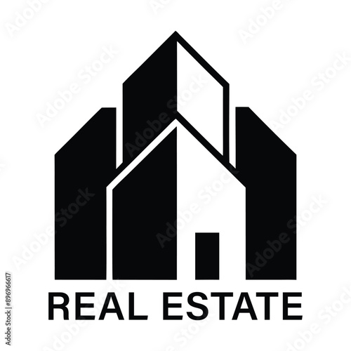 Real Estate Logo, house logo and building logo icon logo. Unique and Creative Logo design. AI Generated.