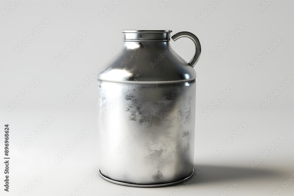 Aluminum Milk Can Bottle on White Background Aluminum Milk Can Bottle on White Background