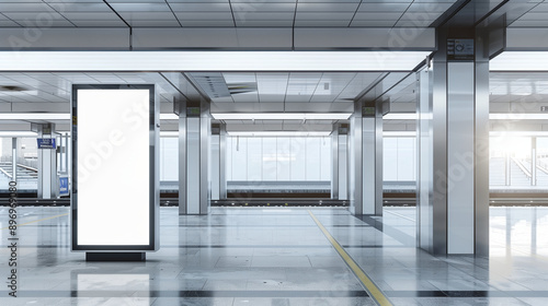billboard and copy space on white screen