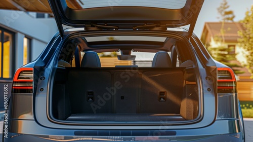 Wallpaper Mural Open clean trunk of car back view, Rear view car with open trunk, headlight, bumper Torontodigital.ca