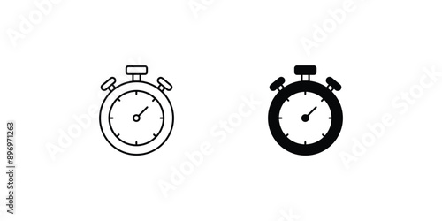 stopwatch set icon with white background vector stock illustration