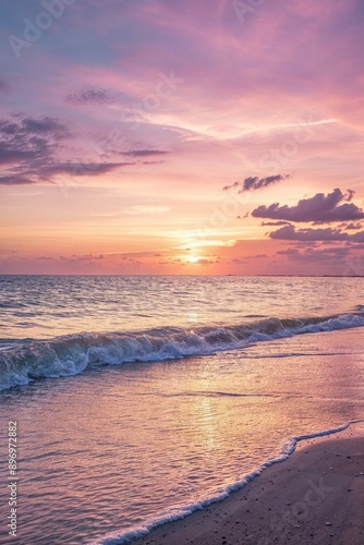 Colourful Sunrise Beach in the Philippines. Scenic getaway Landscape. Sea and Sky background.