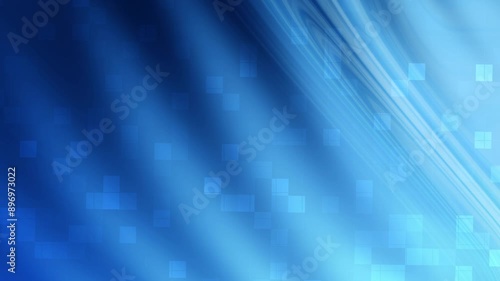 Dynamic blue animation background with light rays and floating geometric squares

