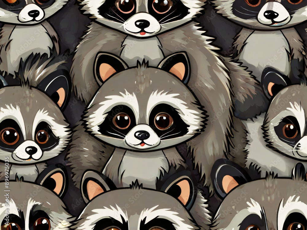 seamless pattern with raccoon seamless pattern with raccoon