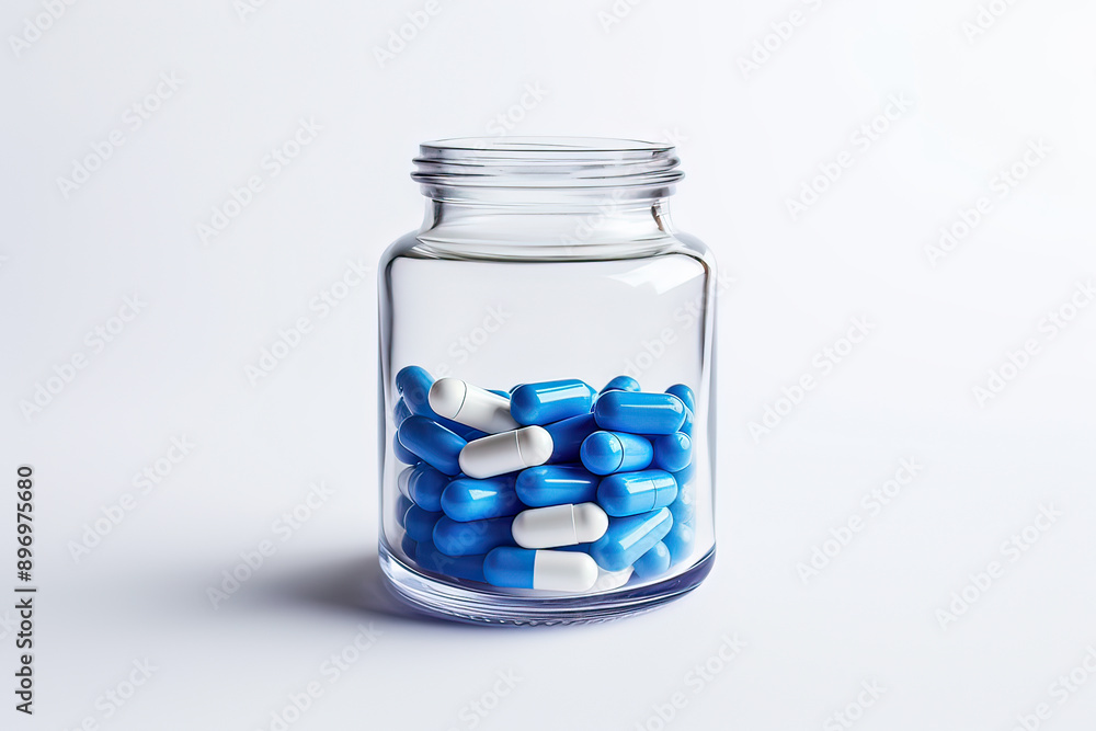 An antibiotic pills drug in bottle isolated on white An antibiotic pills drug in bottle isolated on white