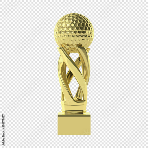 Gold cup with golf ball