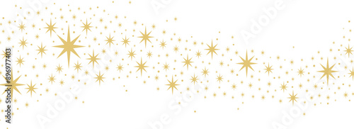 Gold sparkling star decorative vector wave, clip art element, isolated design