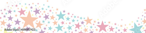 Star wave colorful banner, cute decorative isolated clip art element design
