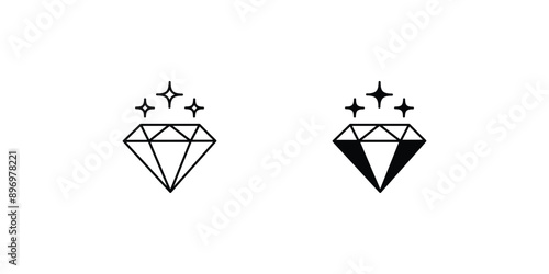 diamond set icon with white background vector stock illustration