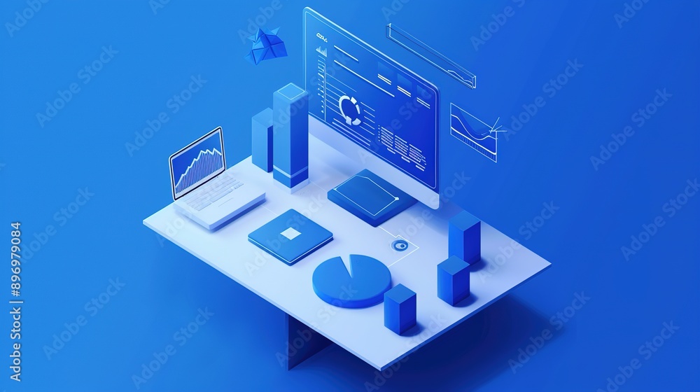 Blue Data Interpretation Mockup: Modern and Professional Visualization for Analytical Insights Blue Data Interpretation Mockup: Modern and Professional Visualization for Analytical Insights
