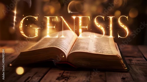 Open Bible with Glowing 