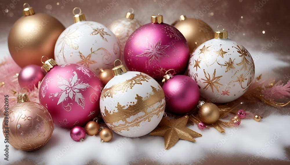 christmas decorations on a white christmas decorations on a white