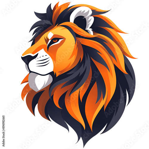 Wallpaper Mural lion head illustration logo design with white isolated background Torontodigital.ca