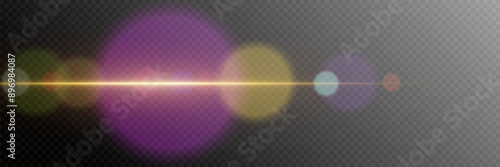 
Lens flare with colorful glowing effect and flare of light. On a transparent background