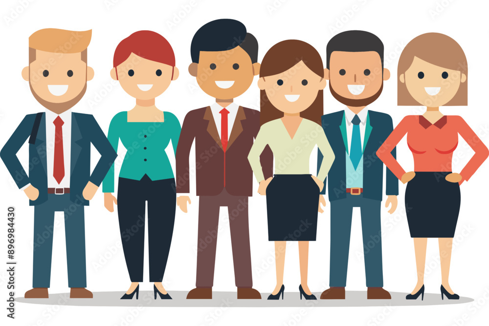 Group of business people standing together. Vector illustration in flat style. Group of business people standing together. Vector illustration in flat style.